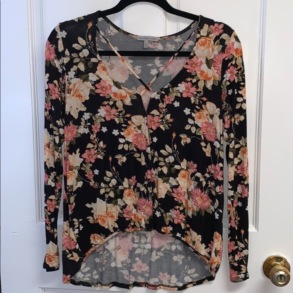Floral wrap top